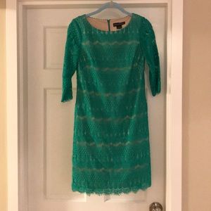 Green Jessica Howard Lace Knee Length Dress